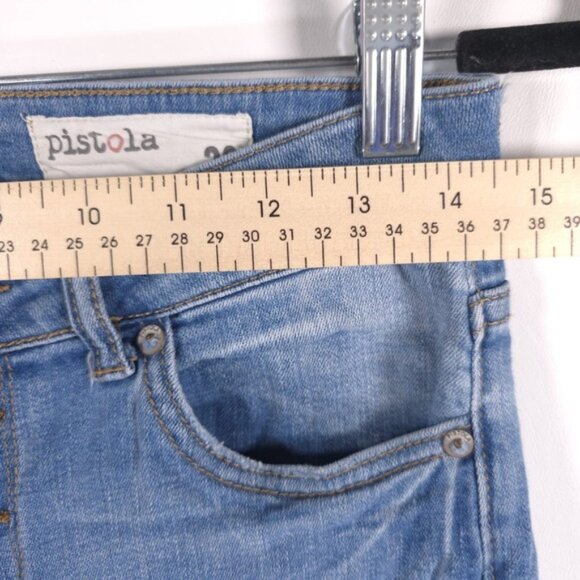 Pistola Exposed Button Fly Raw Hem High Rise Jeans Skinny P6777JFK-PAL Size 29 - Picture 6 of 13